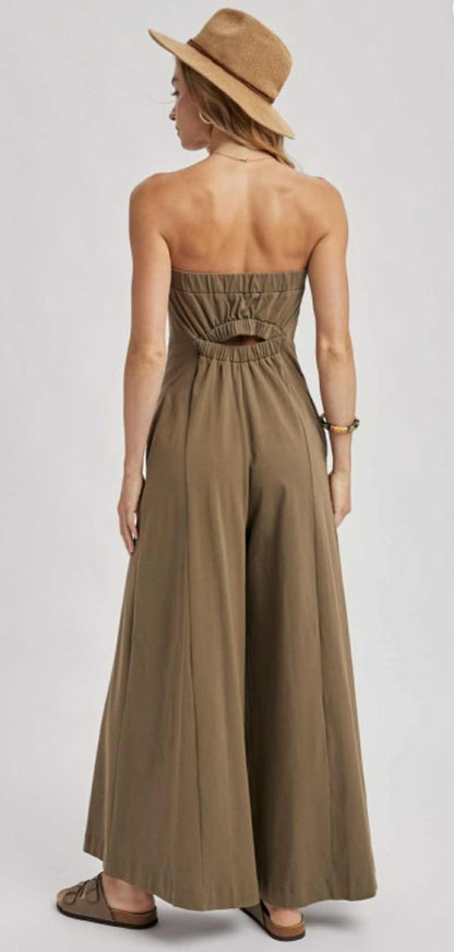Sleeveless wide leg jumpsuit