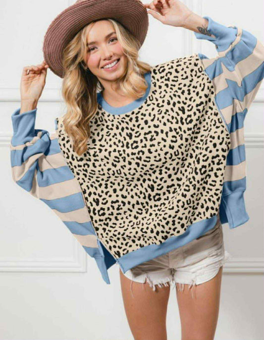 cheetah and stripe sweatshirt