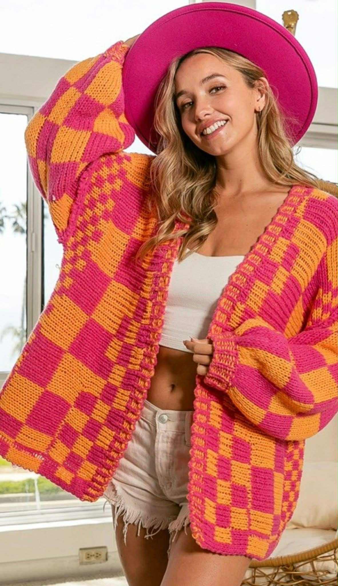 Color block cardigan