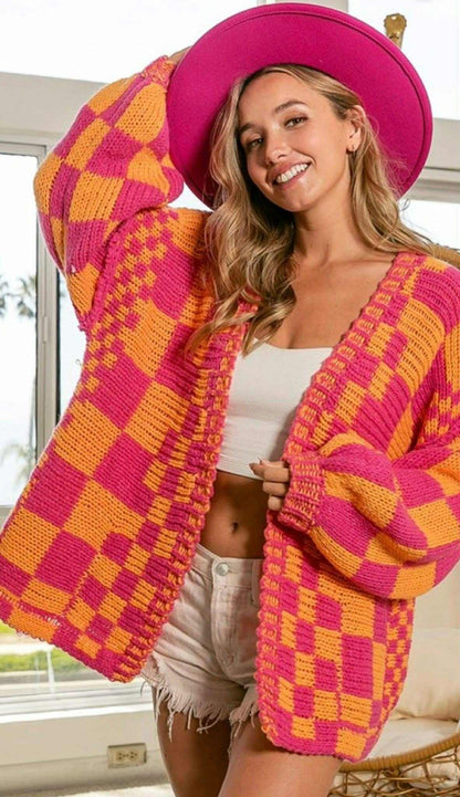 Color block cardigan