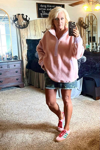 Fleece zipper pullover