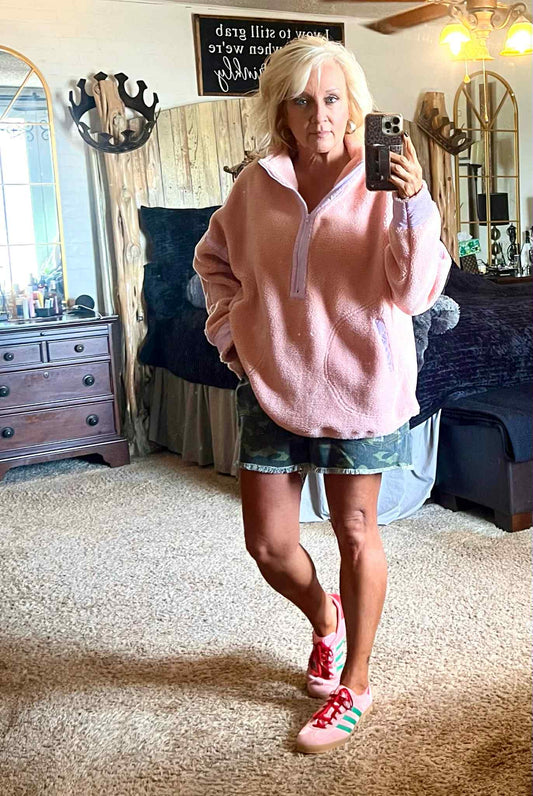 Fleece zipper pullover