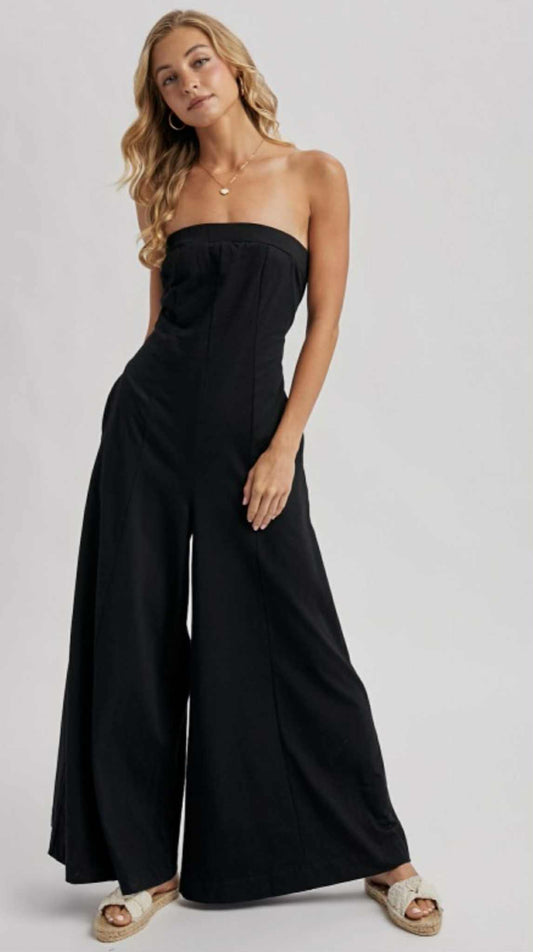 Sleeveless wide leg jumpsuit