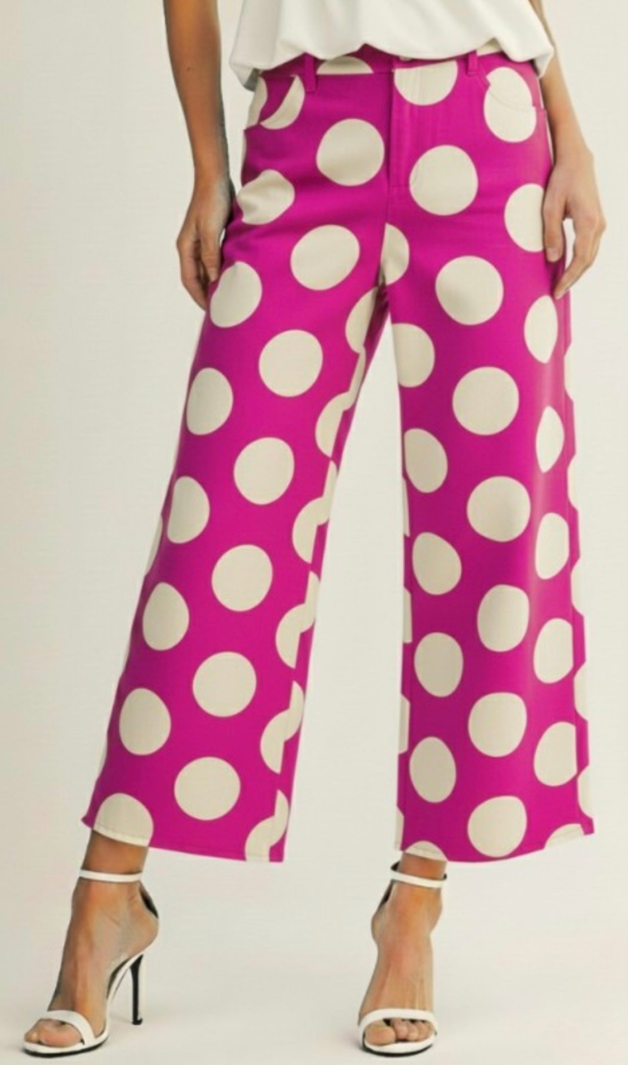 Fushia polka dot pants