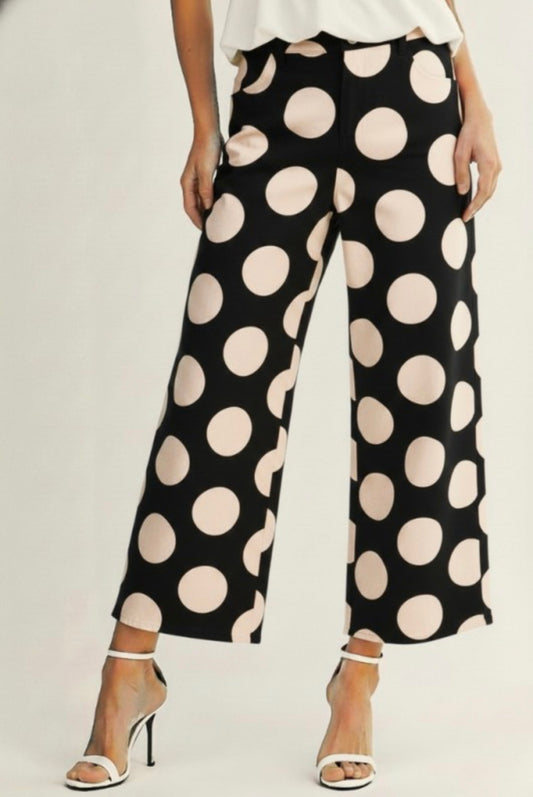 Black polka dot pants