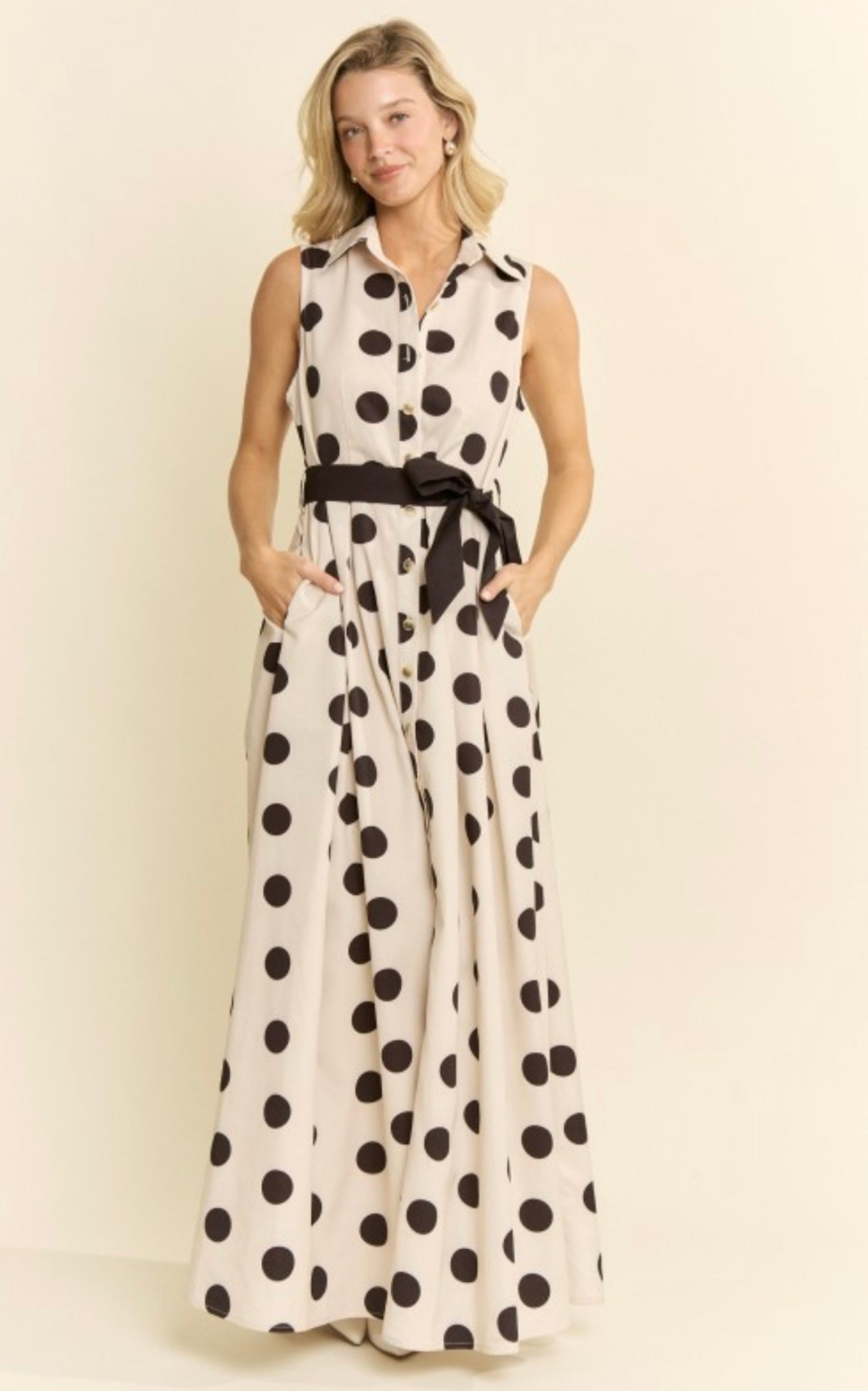 Polka dot shirt dress