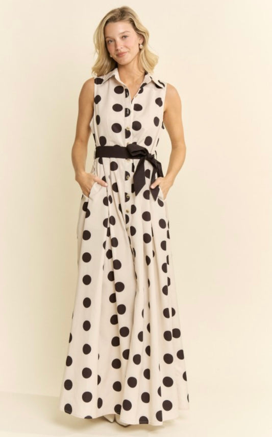 Polka dot shirt dress