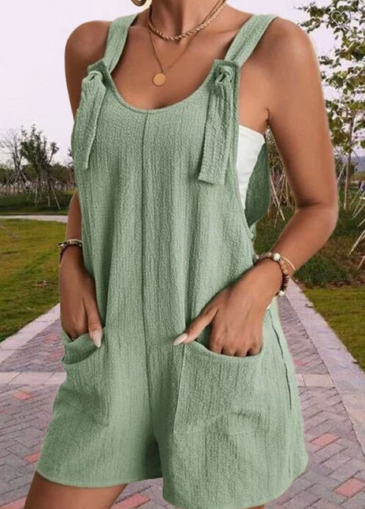 Sleeveless romper in sage green