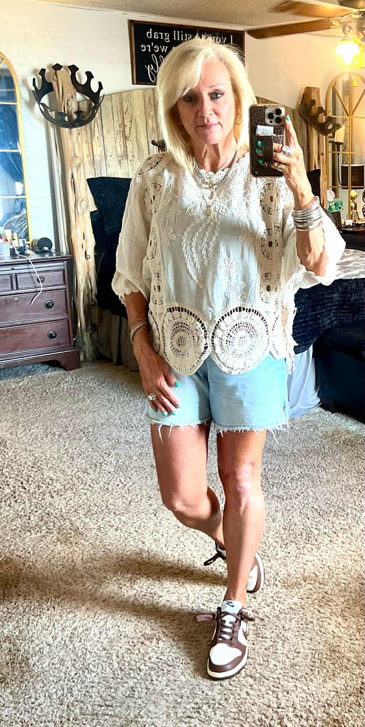 Boho crocheted top