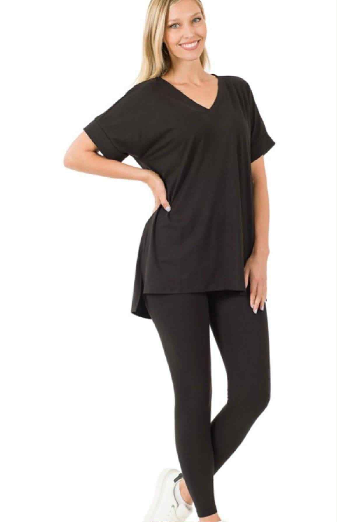 Short sleeve leggings set