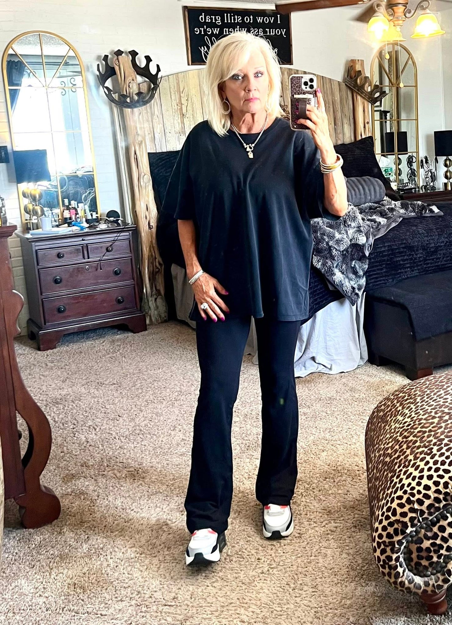 Black flare leggings