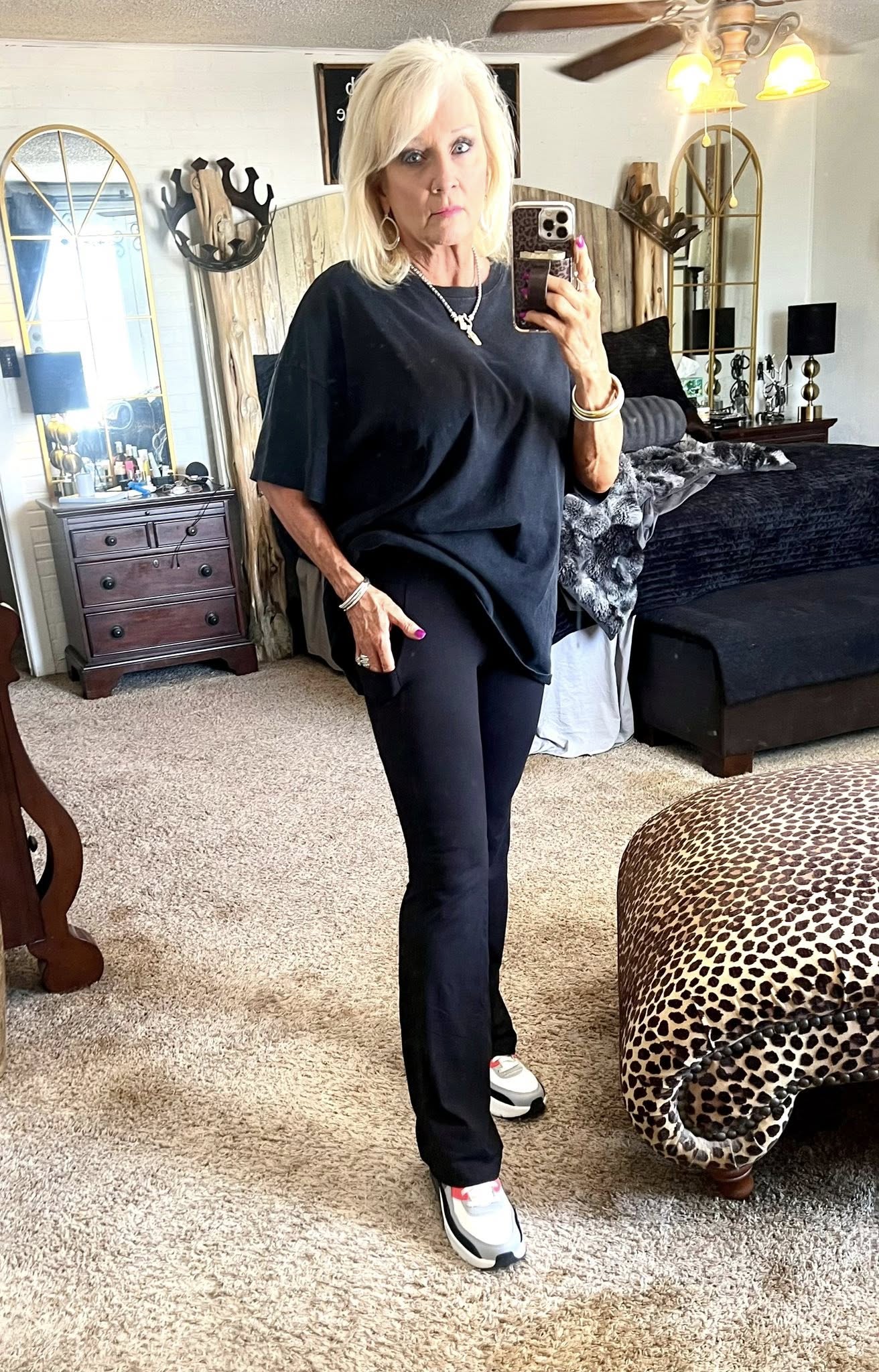 Black flare leggings