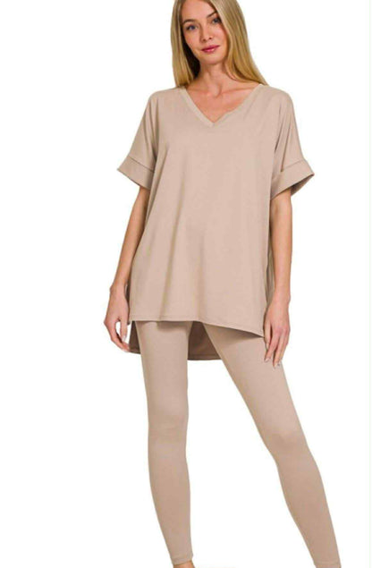 Short sleeve leggings set