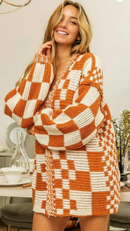 Color block cardigan
