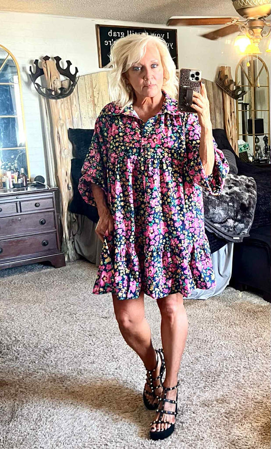 Floral long sleeve dress