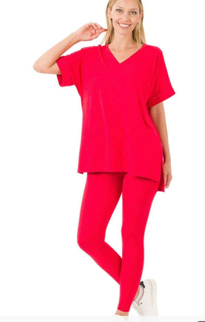 Short sleeve leggings set