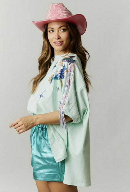 Horse sequin tee