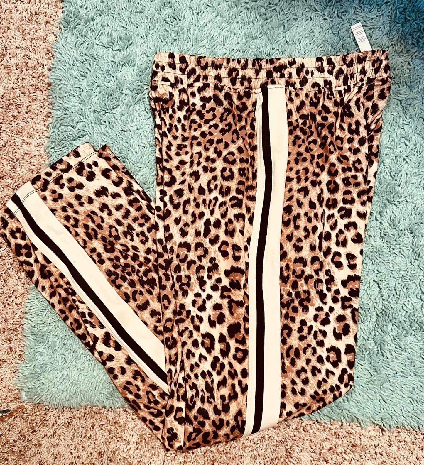 Cheetah track pants