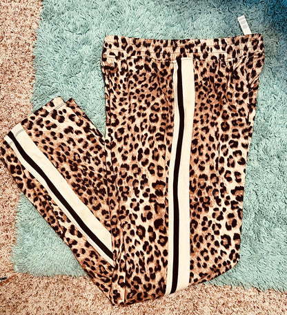 Cheetah track pants