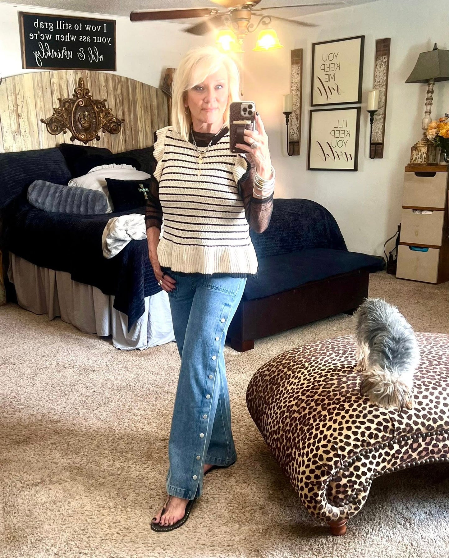 Jean with snap sides
