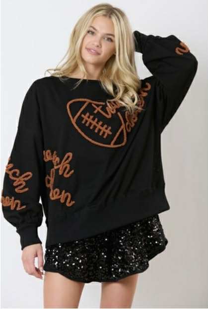 Touchdown sweatshirt with chenille embroidery